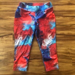 Reebok Red White and Blue Crop work out pants Sml